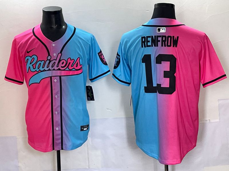 Men 2025 Oakland Raiders 13 Renfrow Blue pink Nike Limited NFL Jersey 001